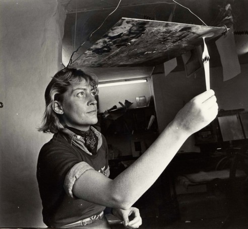 Preparing Plate for acid, 1977<br><span>Photograph by Pat Langan</span>